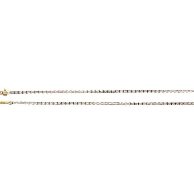 14K Yellow 11 3/4 CTW Lab-Grown Diamond Line 16" Necklace