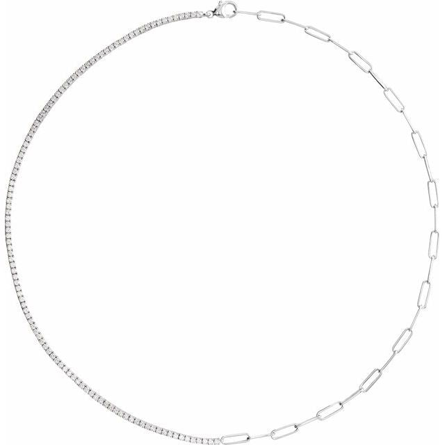 14K Yellow 3 1/4 CTW Lab-Grown Diamond Line 18" Necklace