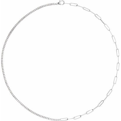 14K Yellow 3 1/4 CTW Lab-Grown Diamond Line 18" Necklace