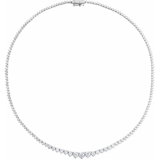 14K Yellow 9 1/2 CTW Lab-Grown Diamond Line 16 1/2" Necklace
