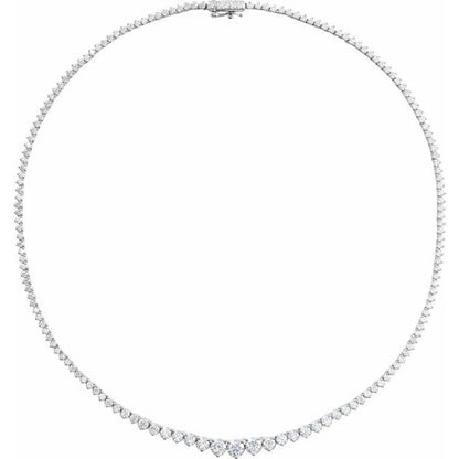 14K Yellow 9 1/2 CTW Lab-Grown Diamond Line 16 1/2" Necklace