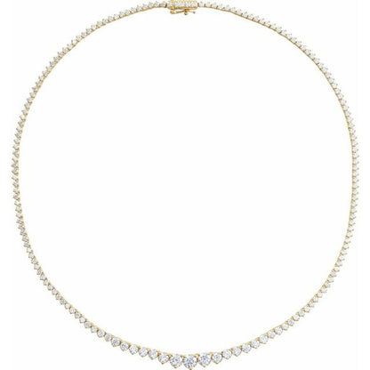 14K Yellow 9 1/2 CTW Lab-Grown Diamond Line 16 1/2" Necklace