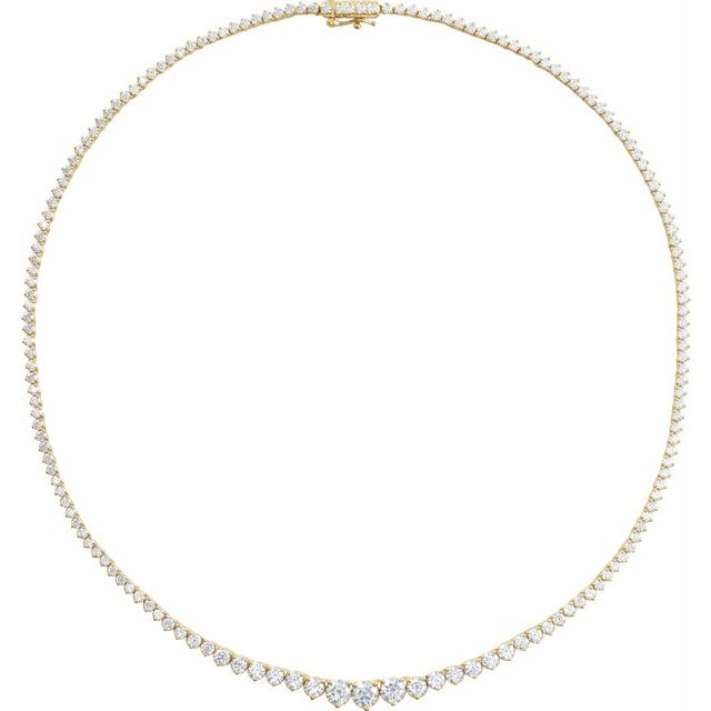14K Yellow 9 1/2 CTW Lab-Grown Diamond Line 16 1/2" Necklace