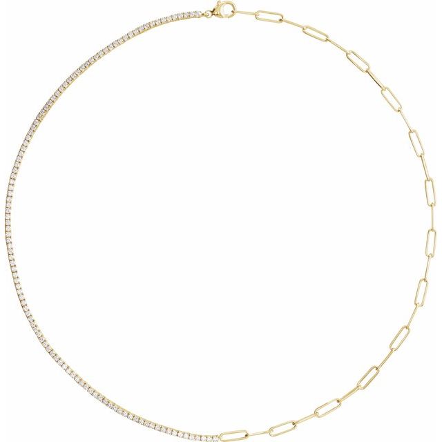 14K Yellow 3 1/4 CTW Lab-Grown Diamond Line 18" Necklace