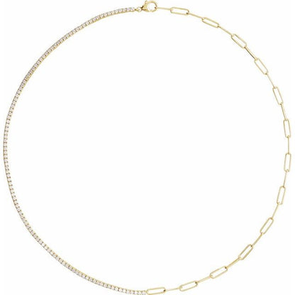 14K Yellow 3 1/4 CTW Lab-Grown Diamond Line 18" Necklace