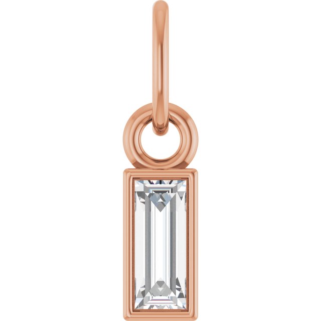 14K White 1/10 CT Lab-Grown Diamond Bezel-Set Pendant