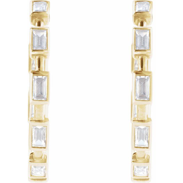 14K Yellow 1 1/4 CTW Lab-Grown Diamond  Hoop Earrings