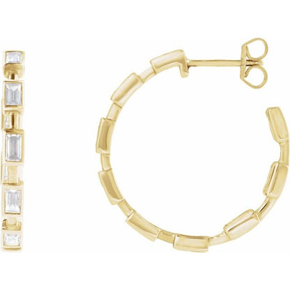 14K Yellow 1 1/4 CTW Lab-Grown Diamond  Hoop Earrings