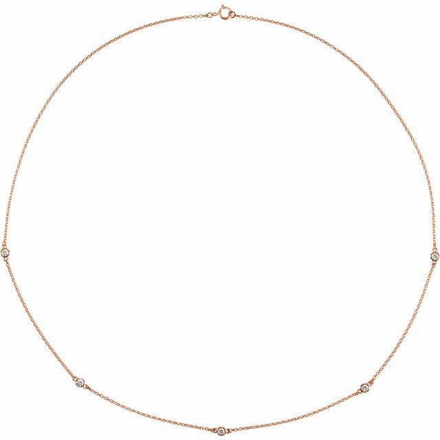 14K Yellow 1/5 CTW Lab-Grown Diamond 3-Station 18" Necklace