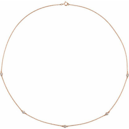 14K Yellow 1/5 CTW Lab-Grown Diamond 3-Station 18" Necklace