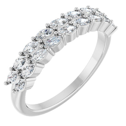 14K White 1/2 CTW Lab-Grown Diamond Anniversary Band