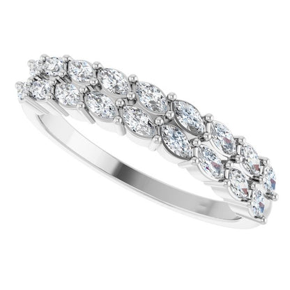 14K White 1/2 CTW Lab-Grown Diamond Anniversary Band