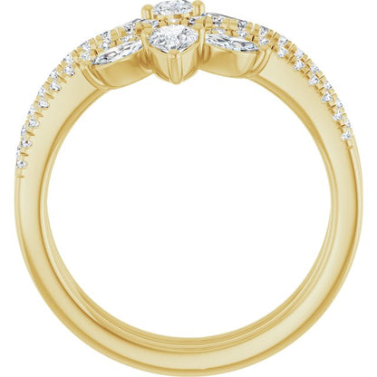 14K Yellow 1 CTW Lab-Grown Diamond Ring Guard