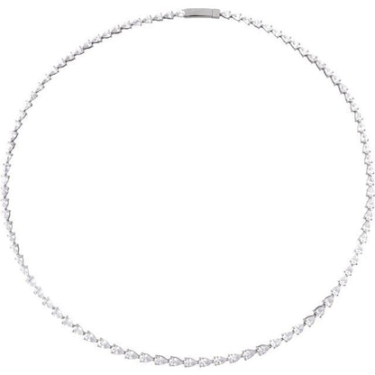 14K Yellow 10 CTW Lab-Grown Diamond Line 16" Necklace