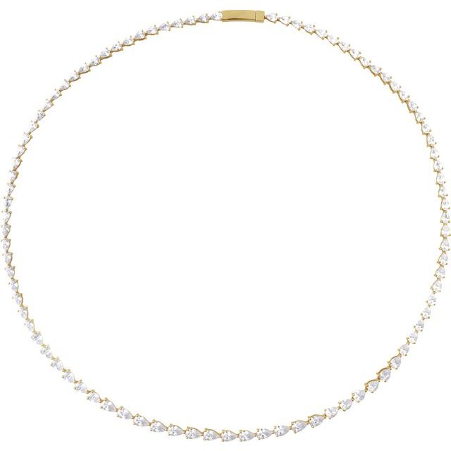 14K Yellow 10 CTW Lab-Grown Diamond Line 16" Necklace