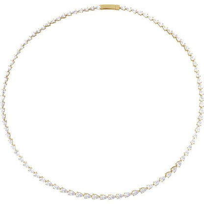 14K Yellow 10 CTW Lab-Grown Diamond Line 16" Necklace