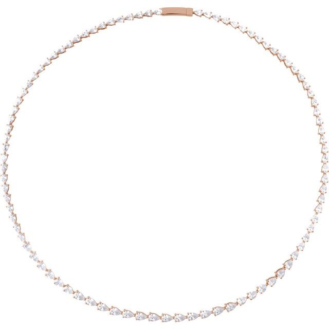 14K Yellow 10 CTW Lab-Grown Diamond Line 16" Necklace