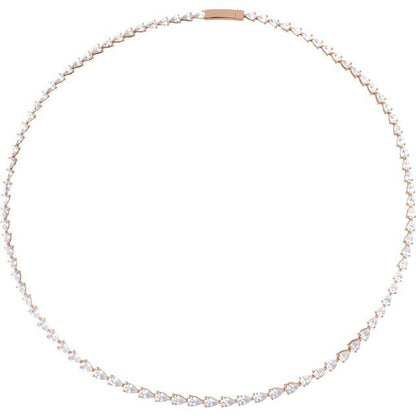 14K Yellow 10 CTW Lab-Grown Diamond Line 16" Necklace
