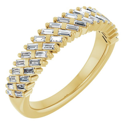 14K Yellow 3/4 CTW Lab-Grown Diamond Anniversary Band
