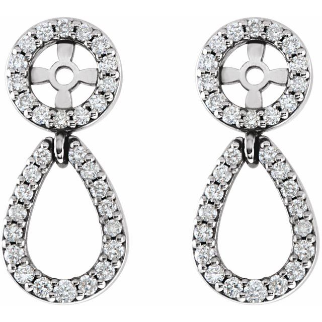 14K White 1/3 CTW Natural Diamond Earring Jackets