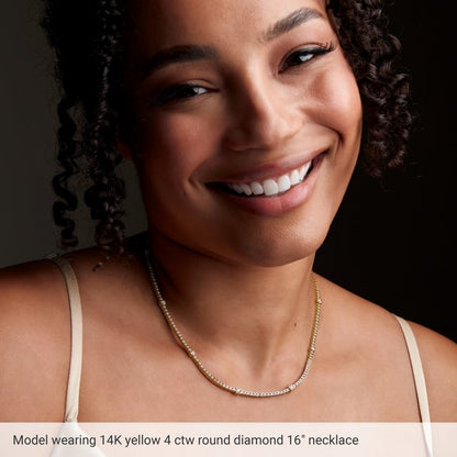 14K Yellow 4 CTW Lab-Grown Diamond Line 16" Necklace