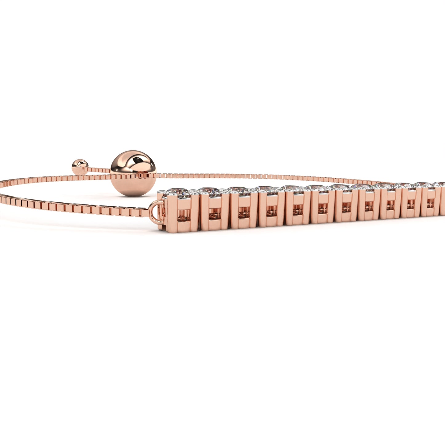 14K Yellow Gold Round Cut Lab Grown Diamond Channel Set Dainty Cluster Party Wear Bracelet - HIGHCARAT DIAMONDS