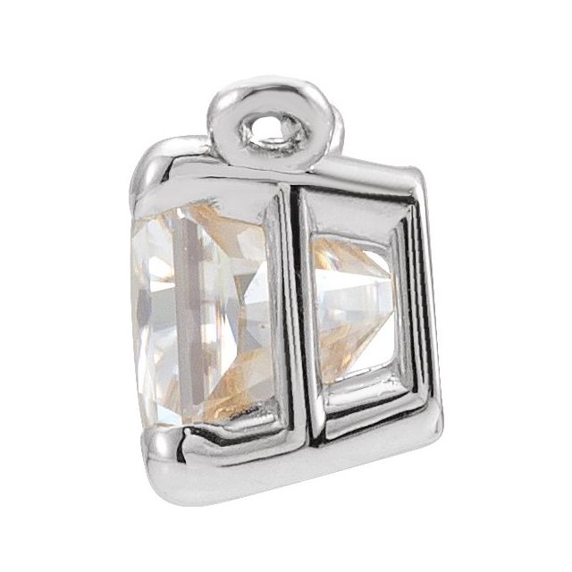 14K White 3/4 CTW Lab Grown Diamond Claw-Prong Pendants Center