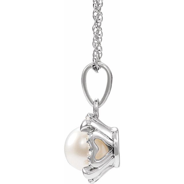 14k-white-cultured-white-freshwater-pearl-&-.04-ctw-natural-diamond-18"-necklace