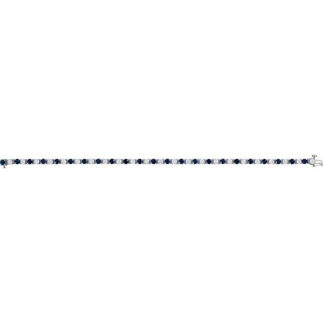 14k-white-lab-grown-blue-sapphire-&-2-3/8-ctw-lab-grown-diamond-line-7"-bracelet