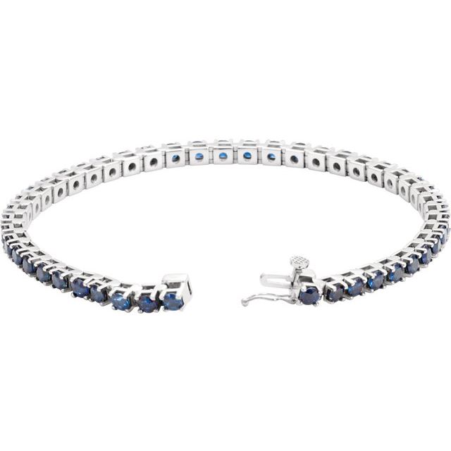 14k-white-lab-grown-blue-sapphire-line-7"-bracelet