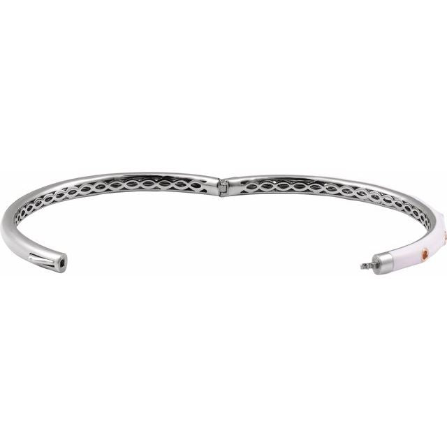 14k-white--round-pink-enamel-bangle-7"-bracelet-mounting
