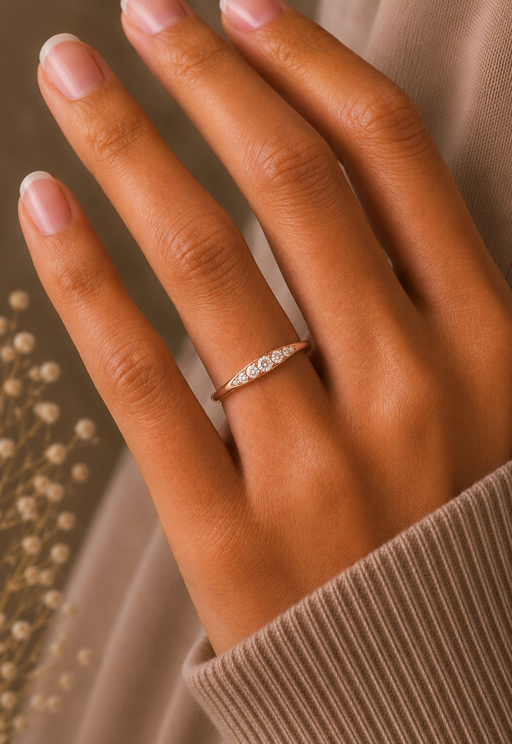 Minimalist Round VVS Clarity Diamond Stackable Wedding Band Ring Gift for Wife In 14KT Gold - HIGHCARAT DIAMONDS