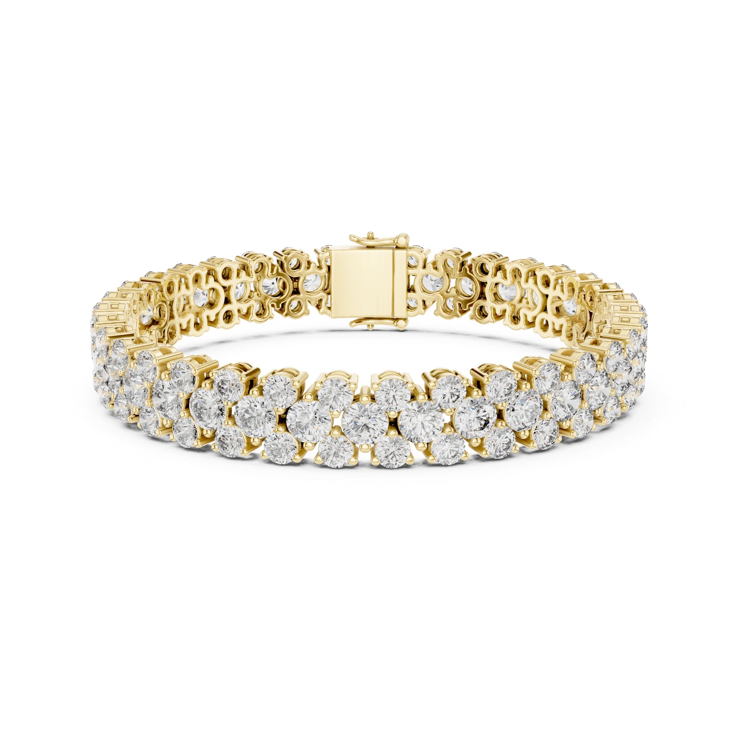 15.05Ct Round Top Grade Lab Grown Diamond Unique Three Row Vintage Bridesmaid Tennis Bracelet For Gift - HIGHCARAT DIAMONDS