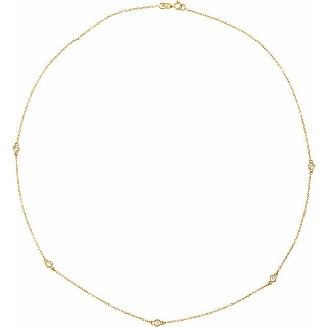 14K Yellow 1/5 CTW Lab-Grown Diamond 3-Station 18" Necklace