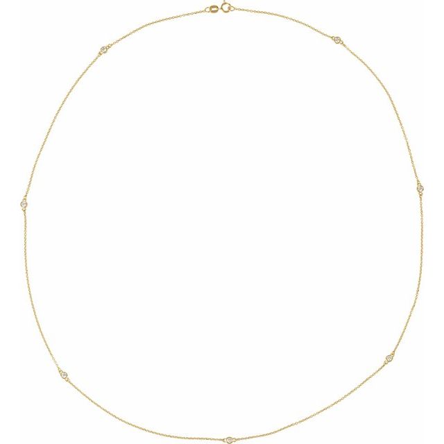 14K Yellow 1/5 CTW Lab-Grown Diamond 3-Station 18" Necklace
