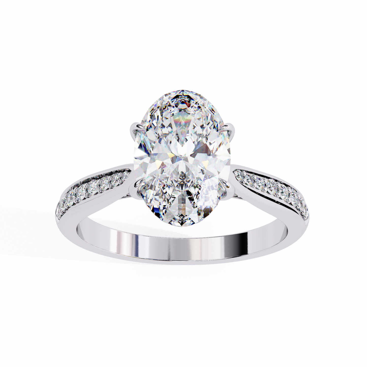 Oval Cut Lab Diamond Engagement Ring