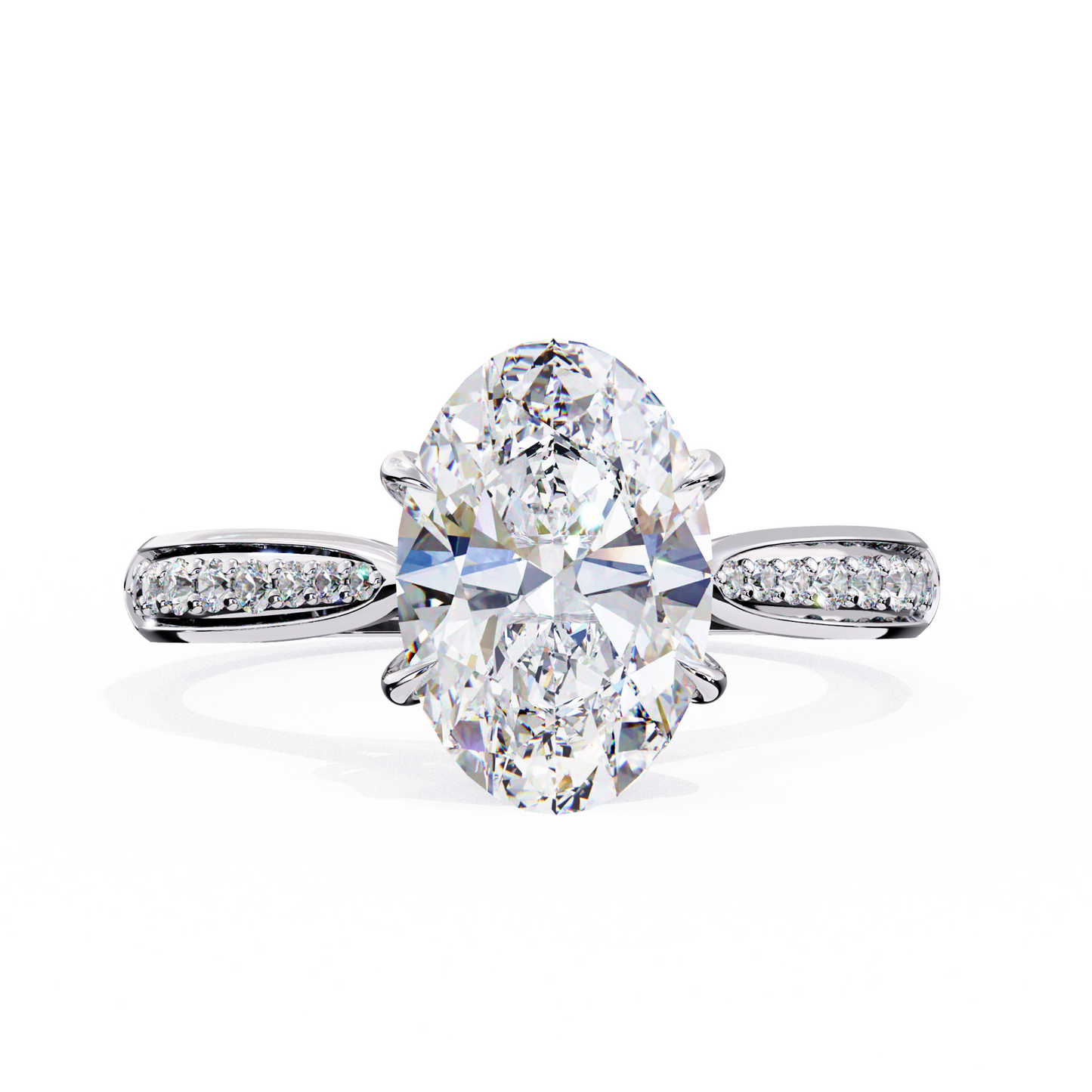Oval Cut Lab Diamond Engagement Ring