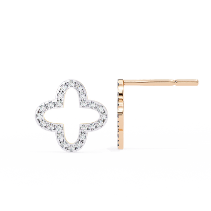 Round Cut Diamond Cluster Dainty Classic  Antique Handmade Screw Back Wedding Stud Earring For Her