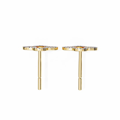 Round Cut Diamond Cluster Dainty Classic  Antique Handmade Screw Back Wedding Stud Earring For Her