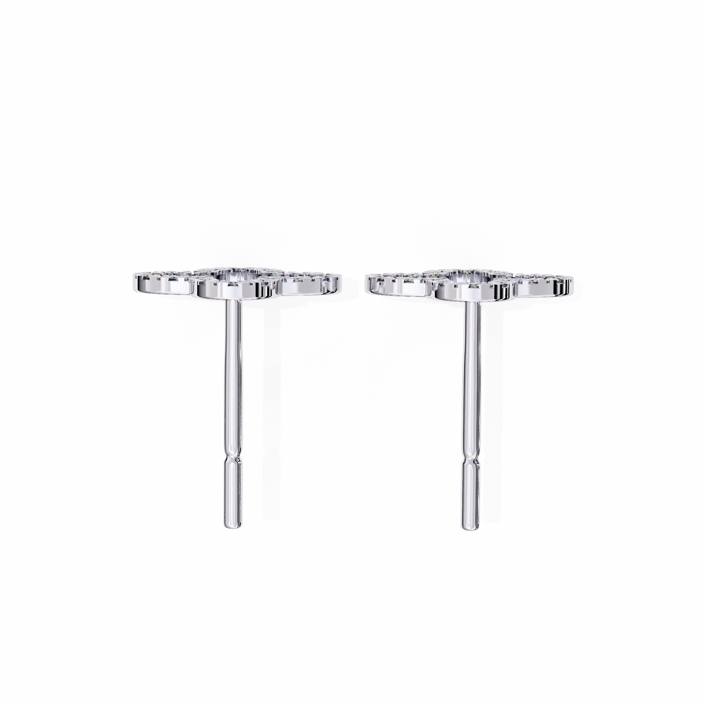 Round Cut Diamond Cluster Dainty Classic Antique Handmade Screw Back Wedding Stud Earring For Her