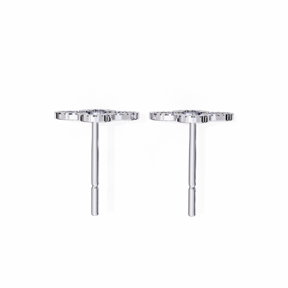 Round Cut Diamond Cluster Dainty Classic  Antique Handmade Screw Back Wedding Stud Earring For Her