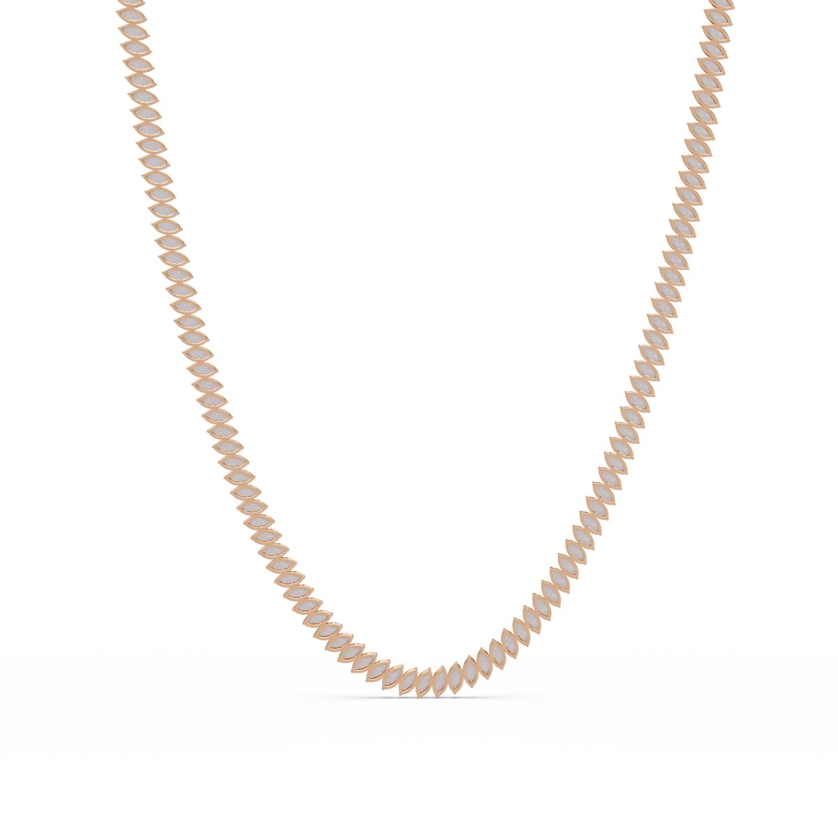 18k Solid Gold Marquise Tennis Diamond Necklace - HIGHCARAT DIAMONDS