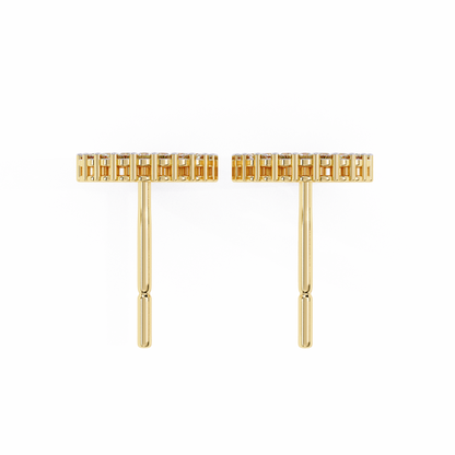 Round Cut Lab Grown Diamond Circle Shape Antique Delicate Prong Set Bridesmaid Stud Earring Gift For Women's