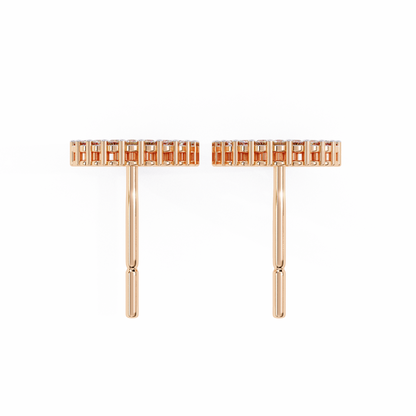 Round Cut Lab Grown Diamond Circle Shape Antique Delicate Prong Set Bridesmaid Stud Earring Gift For Women's