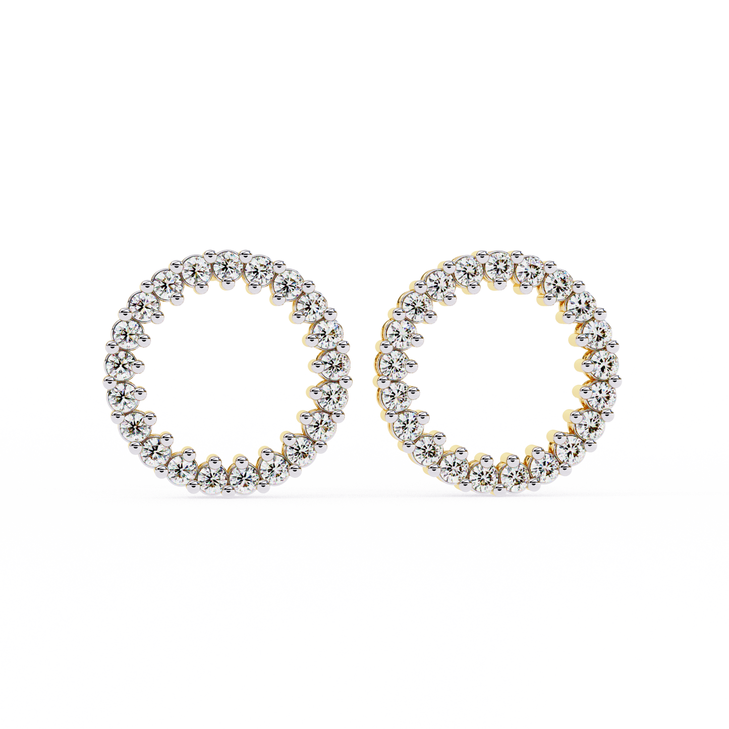 Round Cut Lab Grown Diamond Circle Shape Antique Delicate Prong Set Bridesmaid Stud Earring Gift For Women's