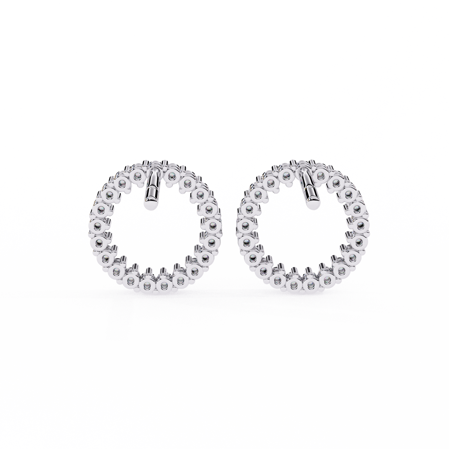 Round Cut Lab Grown Diamond Circle Shape Antique Delicate Prong Set Bridesmaid Stud Earring Gift For Women's