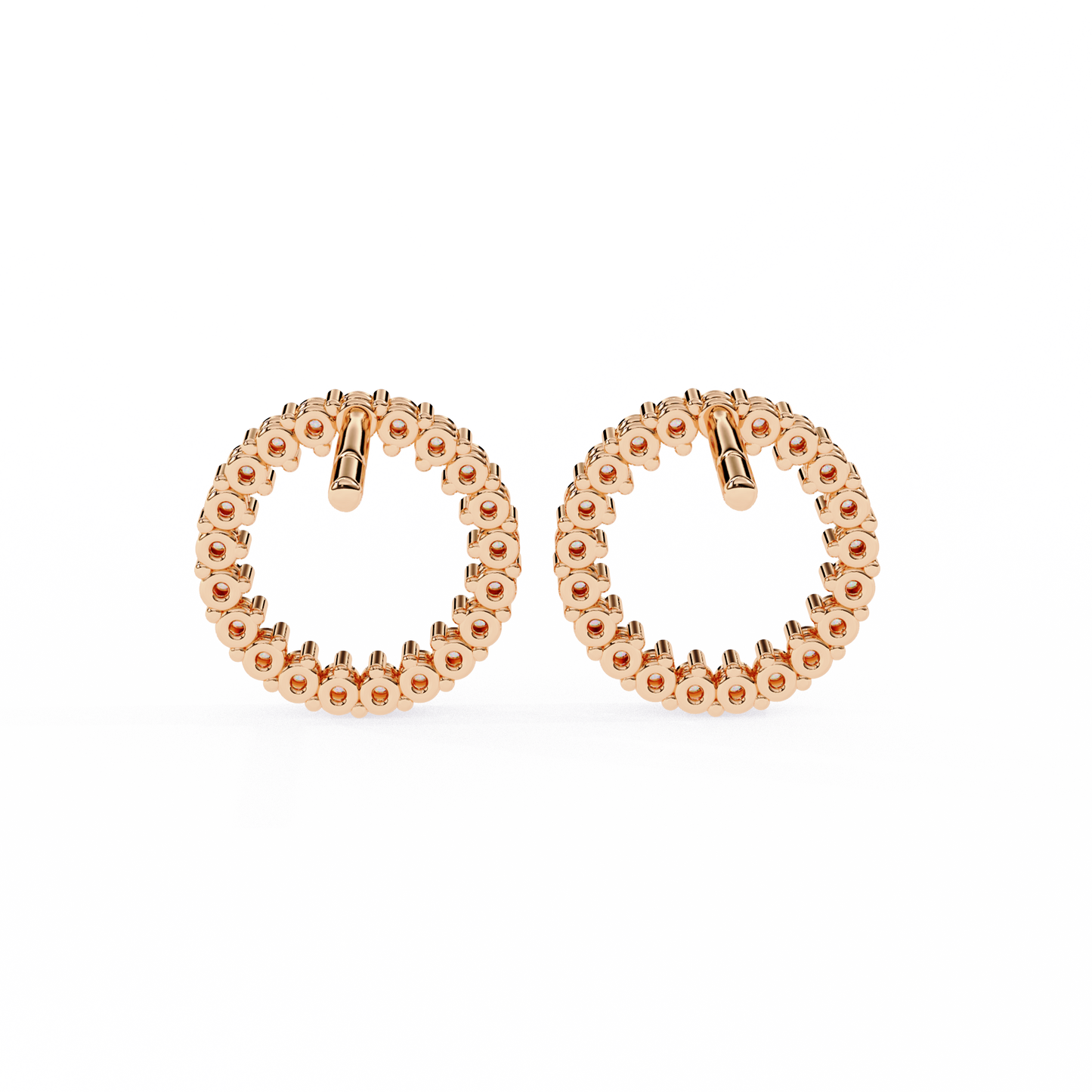 Round Cut Lab Grown Diamond Circle Shape Antique Delicate Prong Set Bridesmaid Stud Earring Gift For Women's