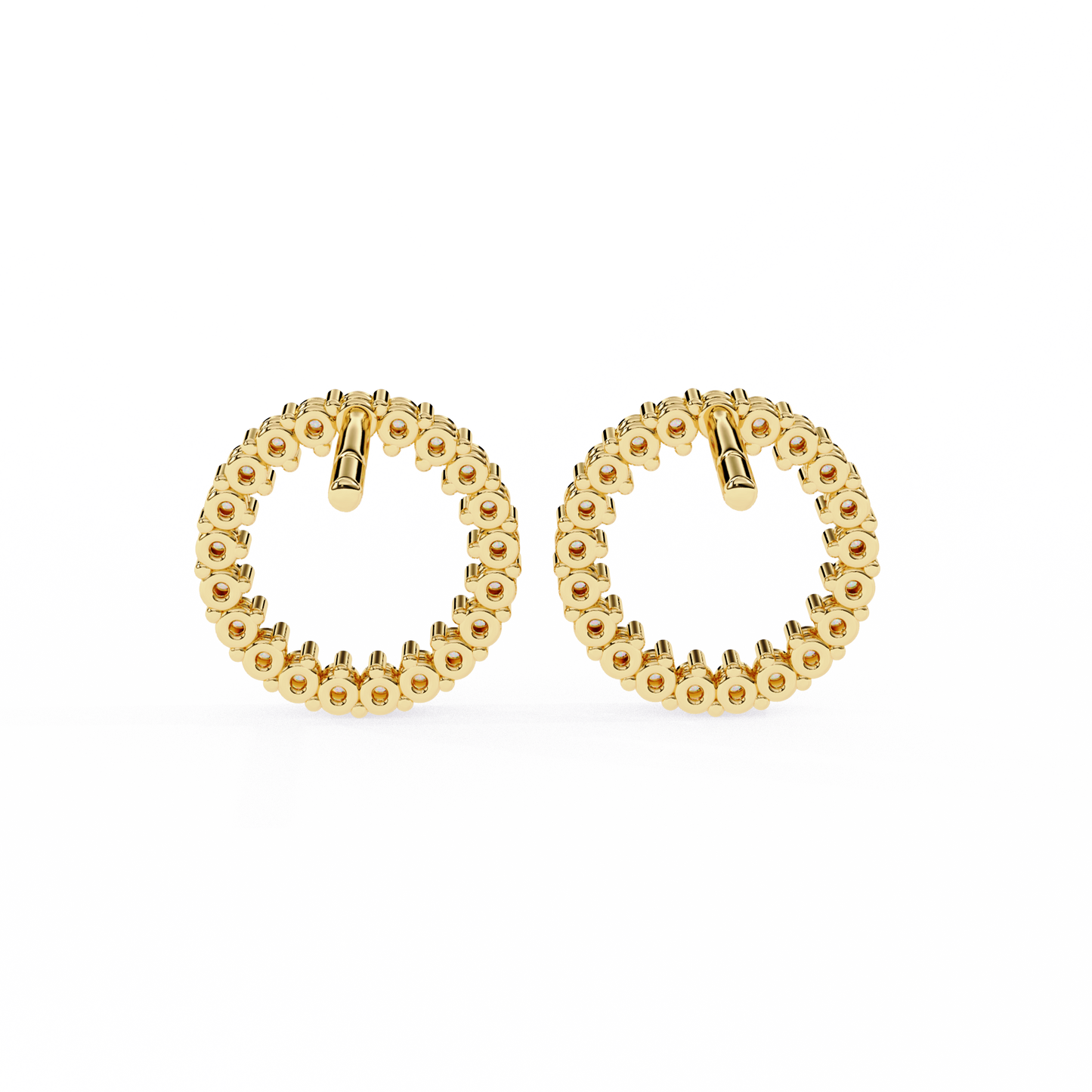 Round Cut Lab Grown Diamond Circle Shape Antique Delicate Prong Set Bridesmaid Stud Earring Gift For Women's