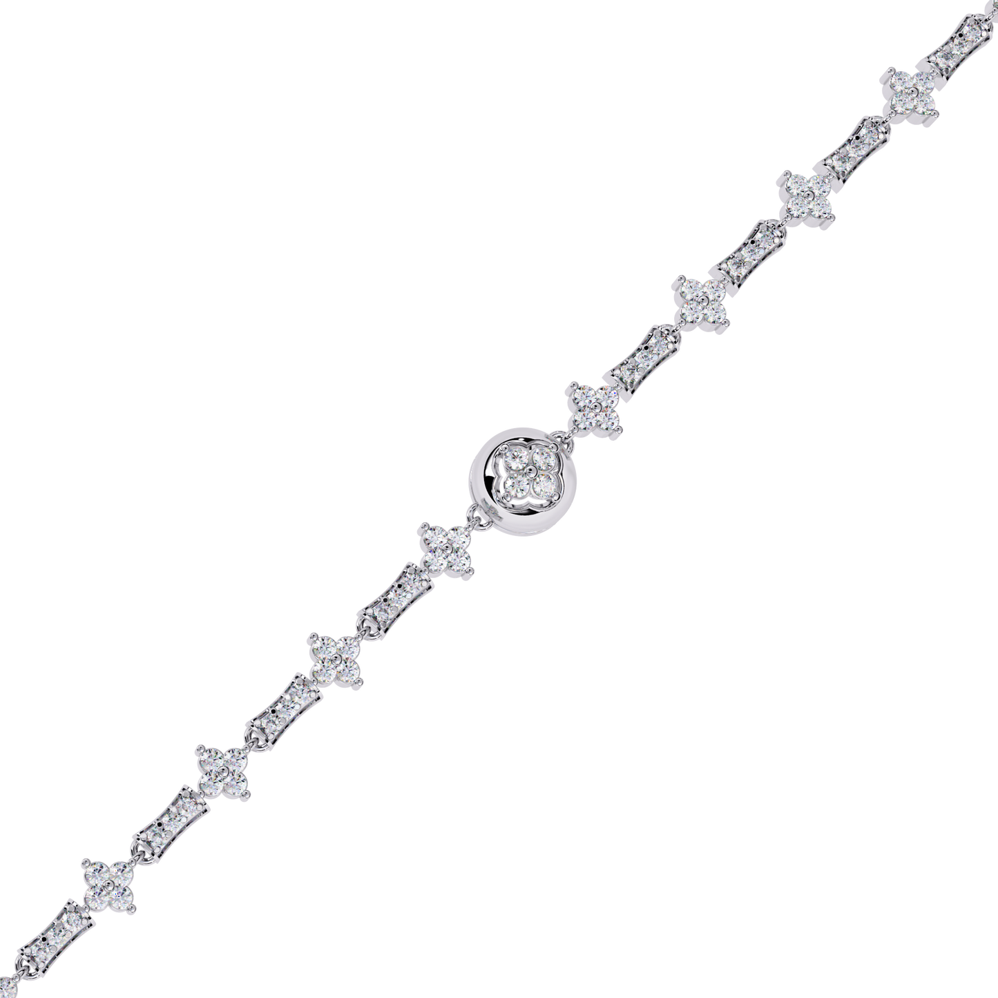 Round Cut Lab Grown Diamond Unique Delicate Classic Wedding Tennis Bracelet Gift For Women's
