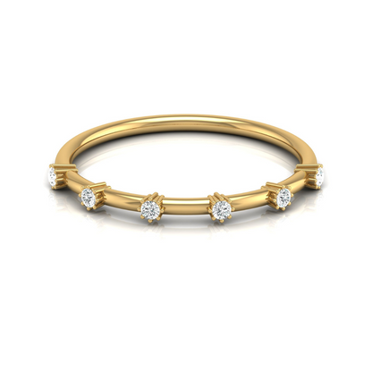 Dainty 0.08 CT Round Diamond Band Ring for Womens Comfortable and Stylish